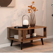 Mid-Century Coffee Table with Open Storage Shelf