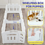 Metal Pet Playpen & Whelping Enclosure with Gate