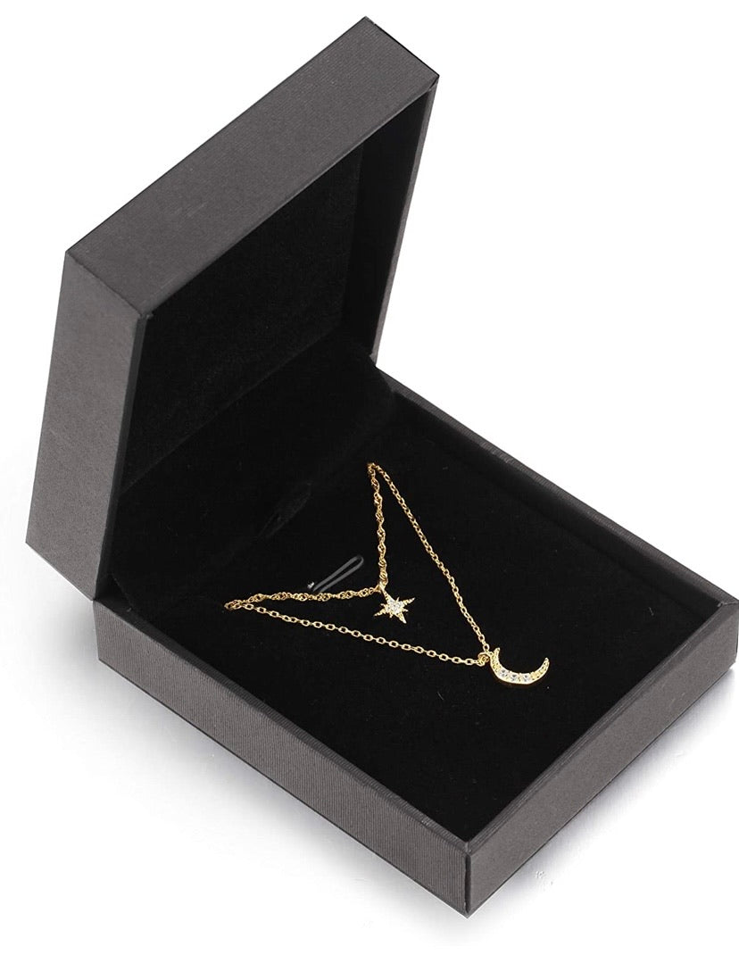 Moon and Star Necklace