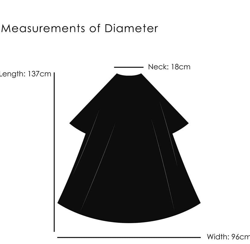 Black Full-Length Hairdressing & Barber Cape
