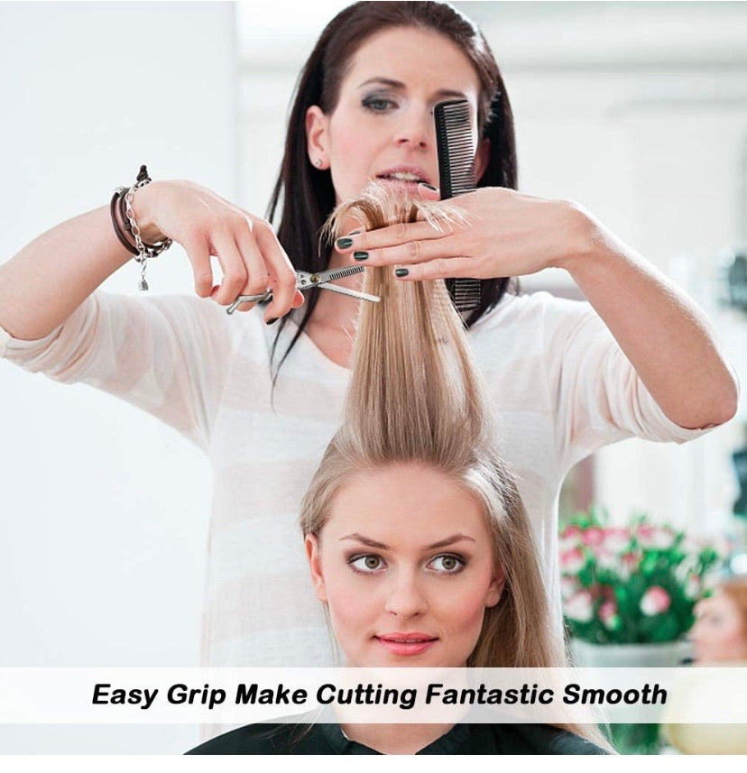 4-Piece Haircut Set with Straight & Thinning Scissors, Cape and Duster