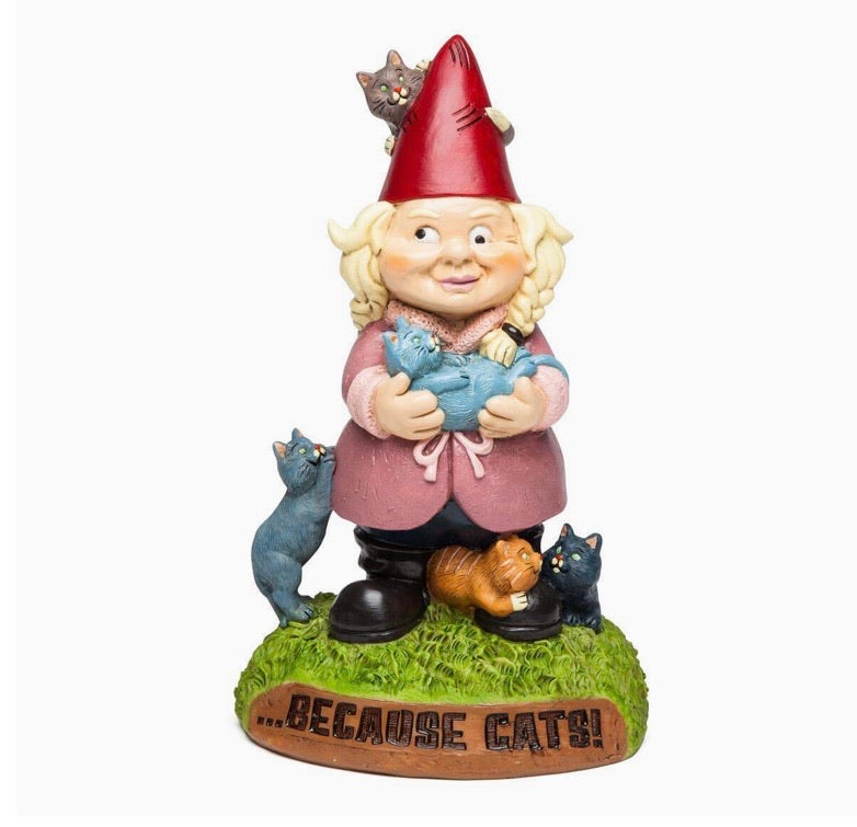 Crazy Cat Lady Garden Gnome – 23 cm