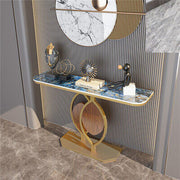 Gold-Leaf Console Table with Storage