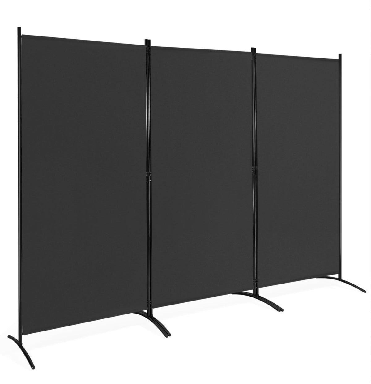 3-Panel Wood & Steel Folding Privacy Screen – 4 Colours