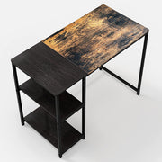 Computer Desk with Writing Storage-Shelf for Home-Office，Modern Simple Style Corner Laptop Table Desk for Writing Studying Working Gaming Space Saving 100x50x74.5cm,Brown