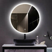 LED Round Bluetooth Mirror Bathroom Vanity Dimmable Circle Wall Mounted 