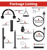 11Pack Fitness LAT and Lift Pulley System Gym, 3in1 Pull-Down Machine with Dual Cable Attachments and Upgraded Loading Pin for Biceps Curl, Back, Shoulder,Forearm,Triceps Extensions Workout