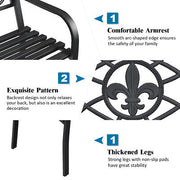 Outdoor Steel-Slat Garden Bench
