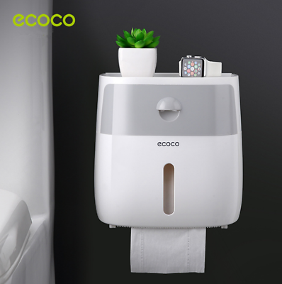 Wall-Mounted Double-Roll Toilet Paper Dispenser with Shelf
