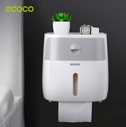 Wall-Mounted Double-Roll Toilet Paper Dispenser with Shelf