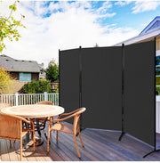 3-Panel Wood & Steel Folding Privacy Screen – 4 Colours