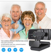 Sherry 1080p USB Webcam with Microphone, Privacy Cover & Tripod