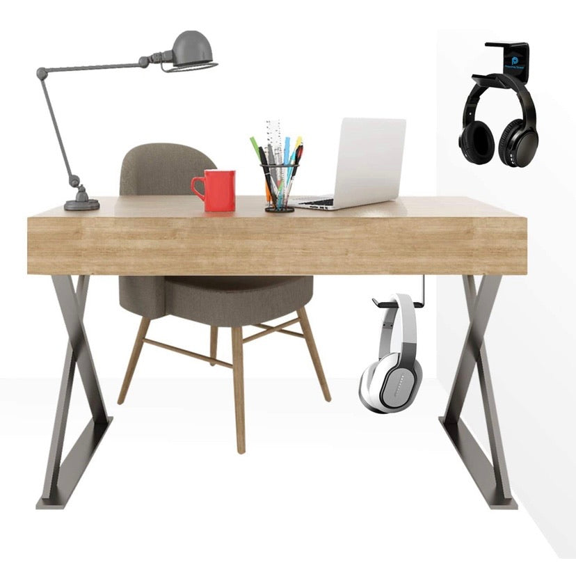 Acrylic Under-Desk Headphone Hanger – Black