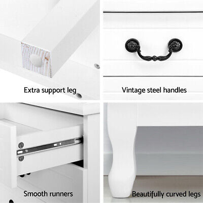 KUBI White Lowboy Chest of Drawers