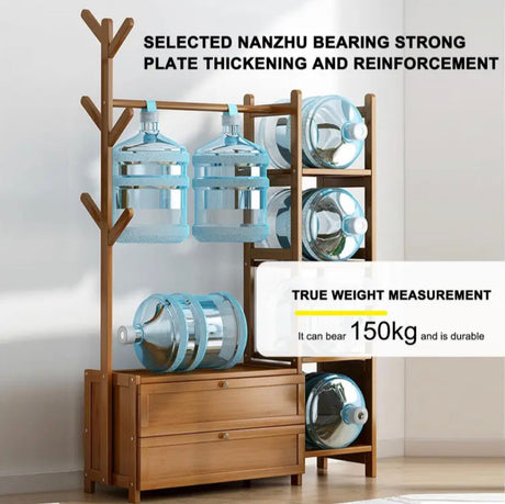 Solid Wood Coat Rack Stand Clothes Hanging Rail Rack Shelf Closet Hooks Storage Shelf