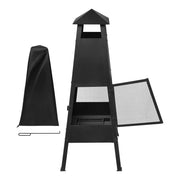 Portable Chimney Fire Pit with Cover