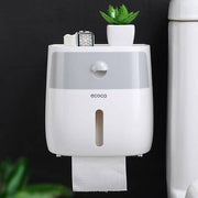 Wall-Mounted Double-Roll Toilet Paper Dispenser with Shelf