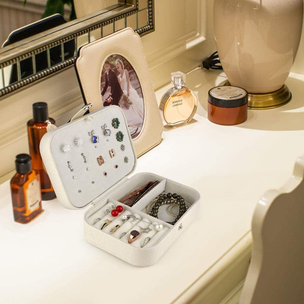 TERSELY Portable Jewellery Organiser – White or Pink