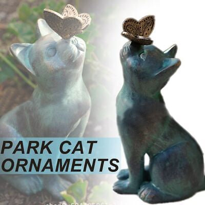 Cat & Butterfly Garden Statue