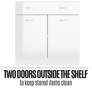 Modern Kitchen Bottom Cabinet High Gloss White 2-Door Storage Organizer Cupboard