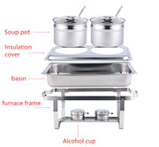 Chafing Dish Alcohol Stove Stainless Steel Buffet Stove Sauce Food Warmer Pot