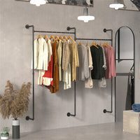 205cm XL Industrial 2-Way Wall-Mounted Garment Rail