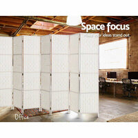 8-Panel White Pine & Woven-Paper Folding Room Divider