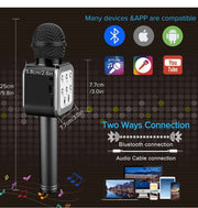 BlueFire Black LED Bluetooth Karaoke Microphone with TF Playback