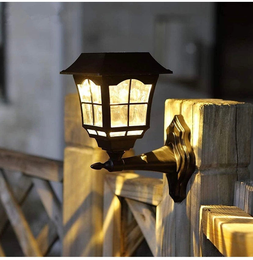 6 Lumens Solar Wall Lantern Outdoor Christmas Solar Lights Wall Sconce Solar Outdoor Led Light Fixture with Wall Mount Kit (2 Pack)
