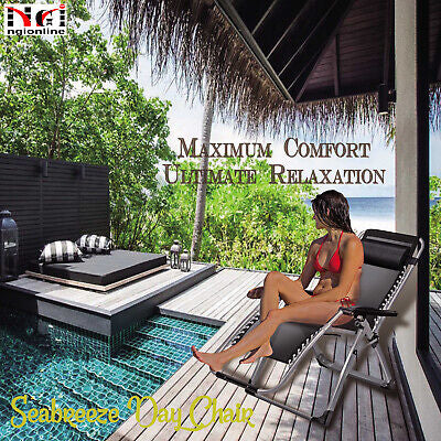 Kingsize Outdoor folding reclining garden bench chair sun lounger deck recliner