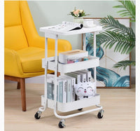 3-Tier Rolling Serving Cart with Tabletop