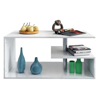 Modern High-Gloss Coffee Table with Storage