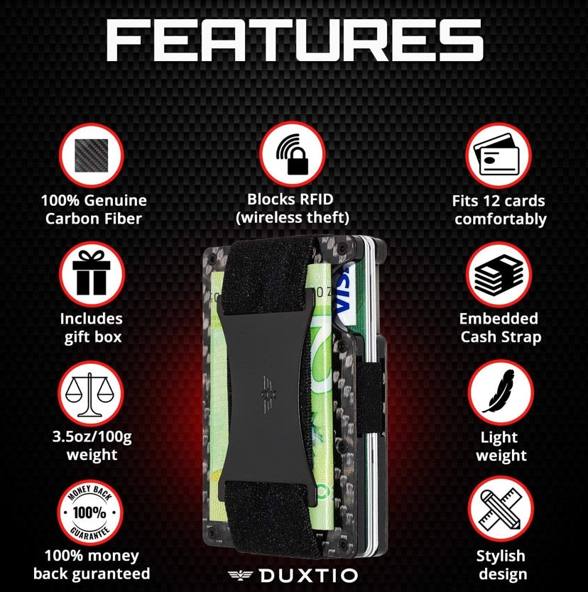 Slim Minimalist Carbon Fiber Wallet