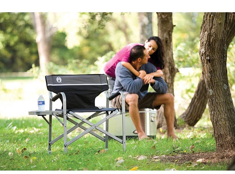 Portable Deck Chair with Side Table