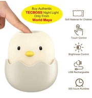 Baby Night Light, Cute Chick Night Light for Kids, Soft Silicone Kids Nightlight Rechargeable LED Touch Lamp, Baby Girl Boys Gifts, Birthday Gifts for Toddler Kids