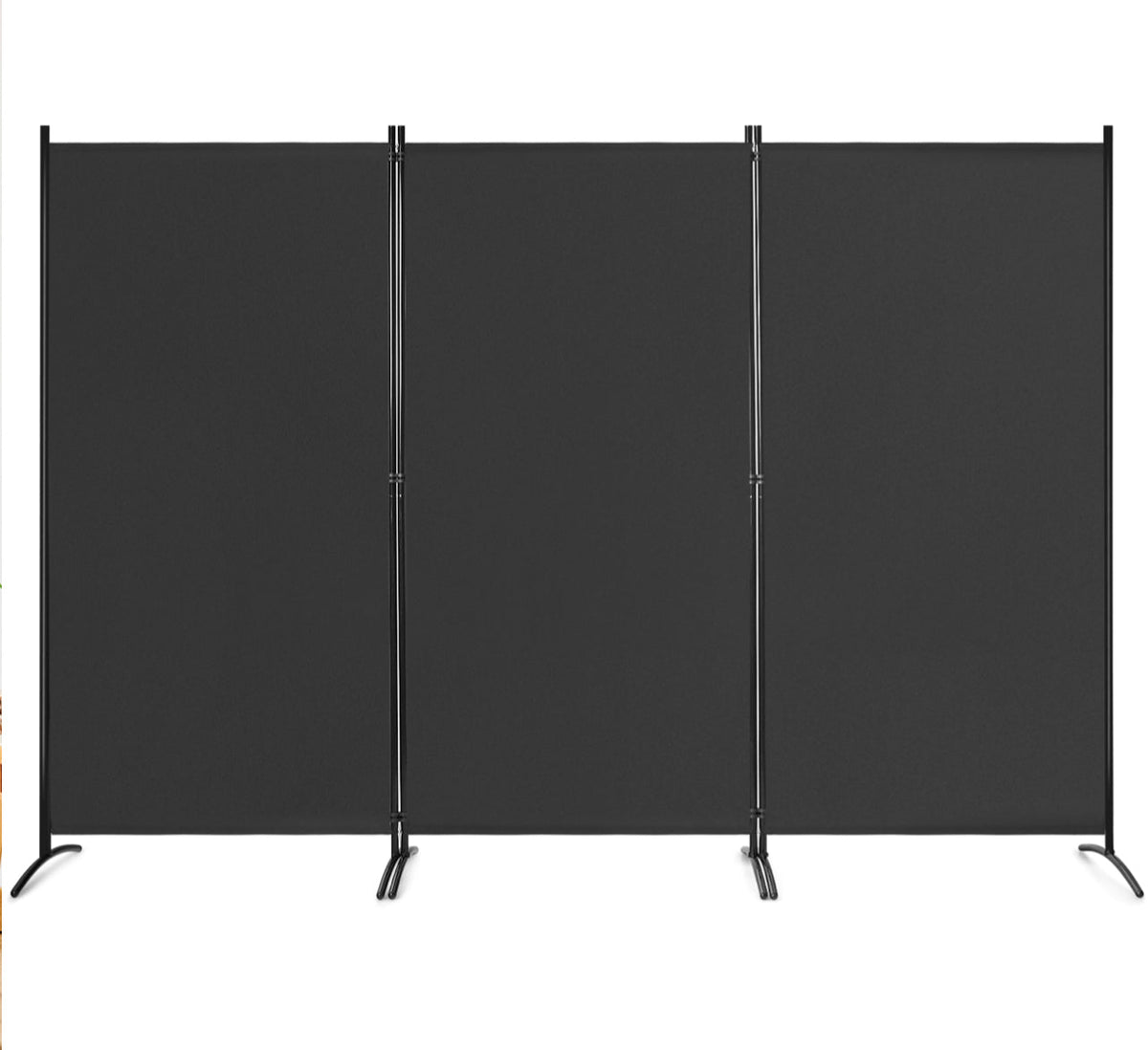 3-Panel Wood & Steel Folding Privacy Screen – 4 Colours