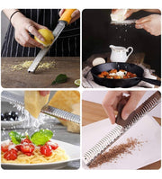 Stainless-Steel Fine Grater & Zester with Cover and Brush