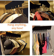 10-Clip Wardrobe Hat Hanger & Cap Organiser