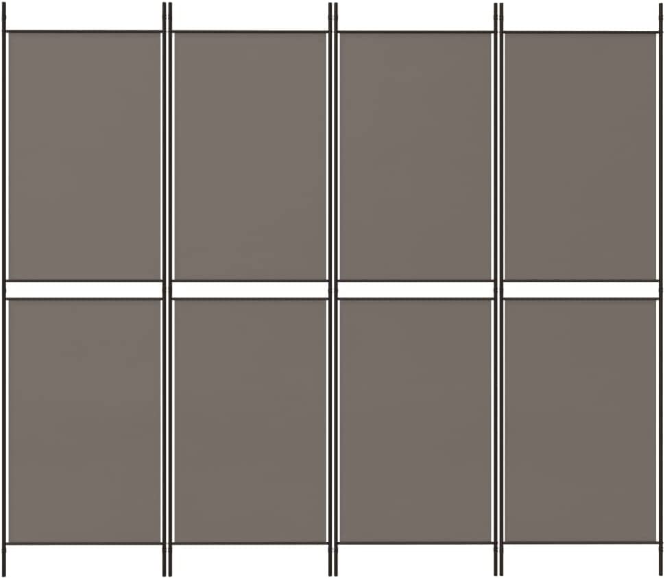 4-Panel Anthracite Fabric Folding Room Divider
