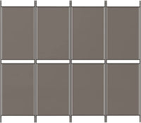 4-Panel Anthracite Fabric Folding Room Divider