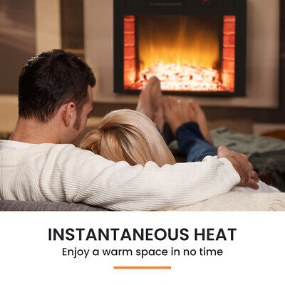 65cm Electric Fireplace Heater Built In Flame Effect Remote Recessed