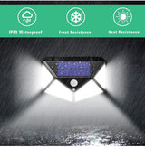 LED Solar Lights Outdoor,100 LED Motion Sensor Solar Security Lights, Outdoor Waterproof Solar Wall Light for Gate, Yard, Garage (2 Packs)