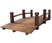 Garden Wooden Rustic Bridge Decoration Decor Outdoor Landscape 160cm Length Rail
