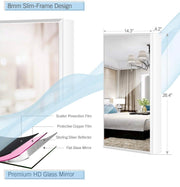 LUXFURNI Slim Wall or Door Mirror Jewellery Cabinet