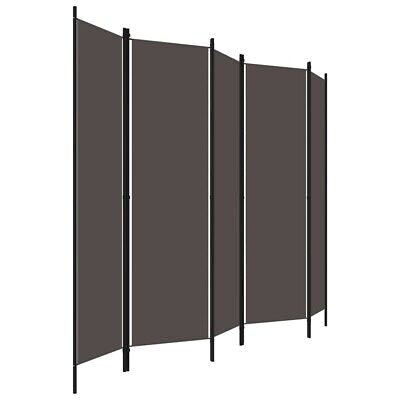5-Panel Fabric Privacy Screen with Powder-Coated Iron Frame