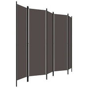 5-Panel Fabric Privacy Screen with Powder-Coated Iron Frame