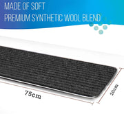 15-Piece Wool-Blend Carpet Stair Treads – 20 × 75 cm
