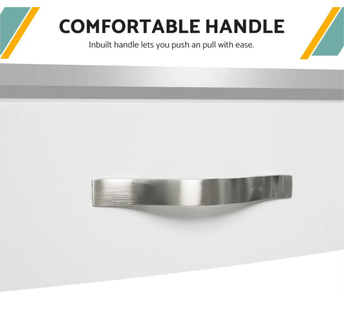 White Kitchen Trolley with Stainless-Steel Top