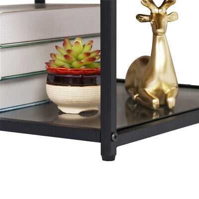 Modern Glass Bedside Table with Drawer & Lower Shelf