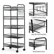5-Basket Rolling Utility Storage Cart